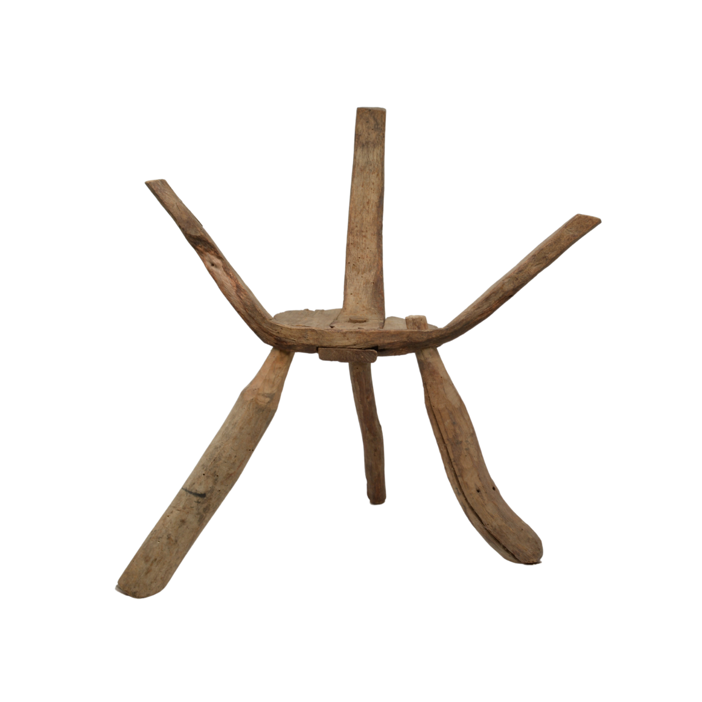 Primitive Wooden Armchair Stool | Antique