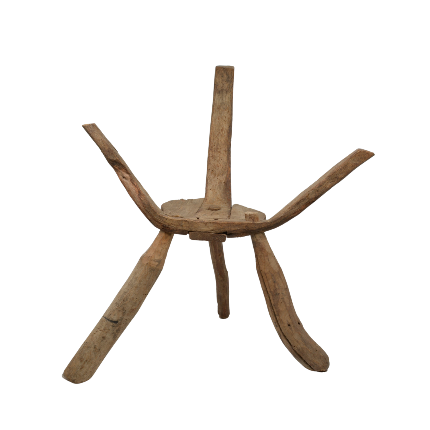 Primitive Wooden Armchair Stool | Antique
