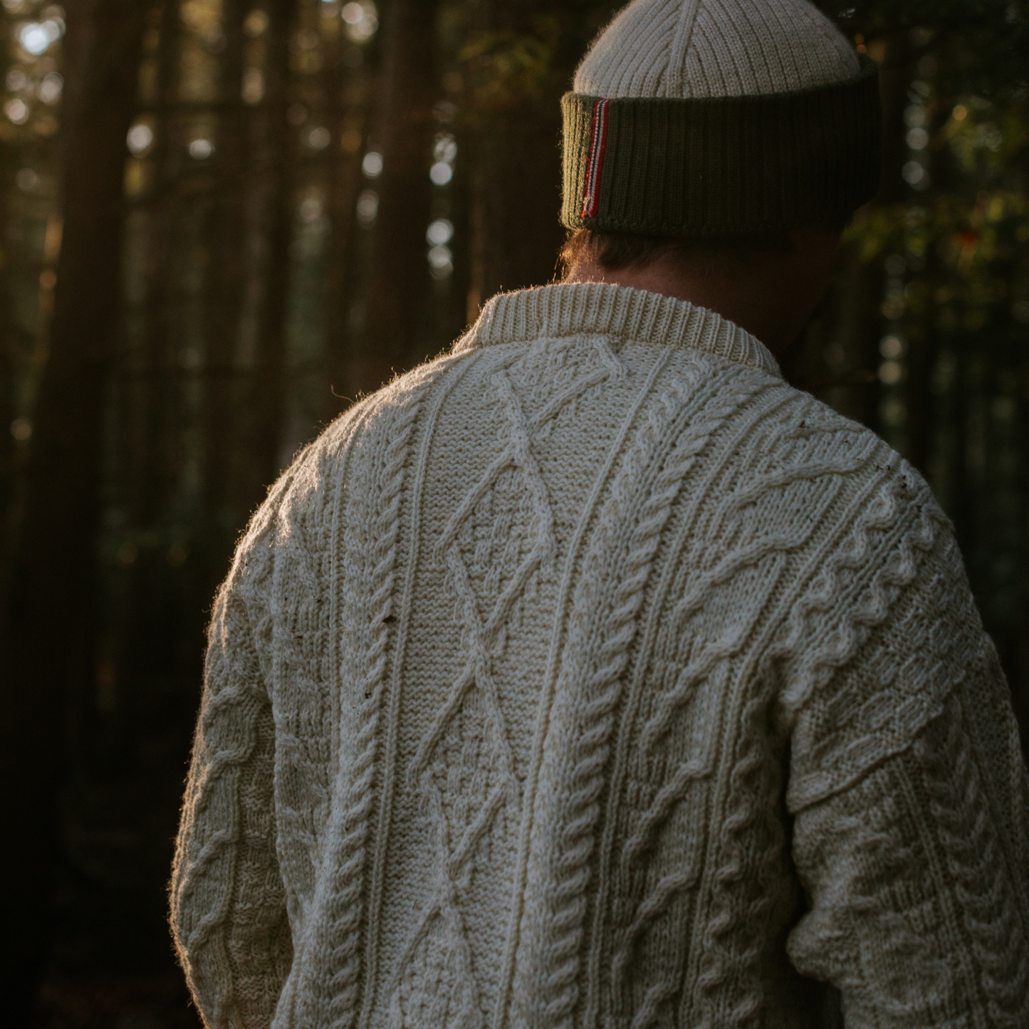 Homestedt British Wool Cable Knit Sweater - Green