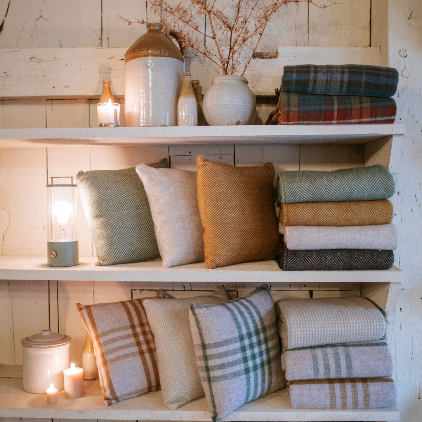 Hazel Fishbone British Wool Cushion