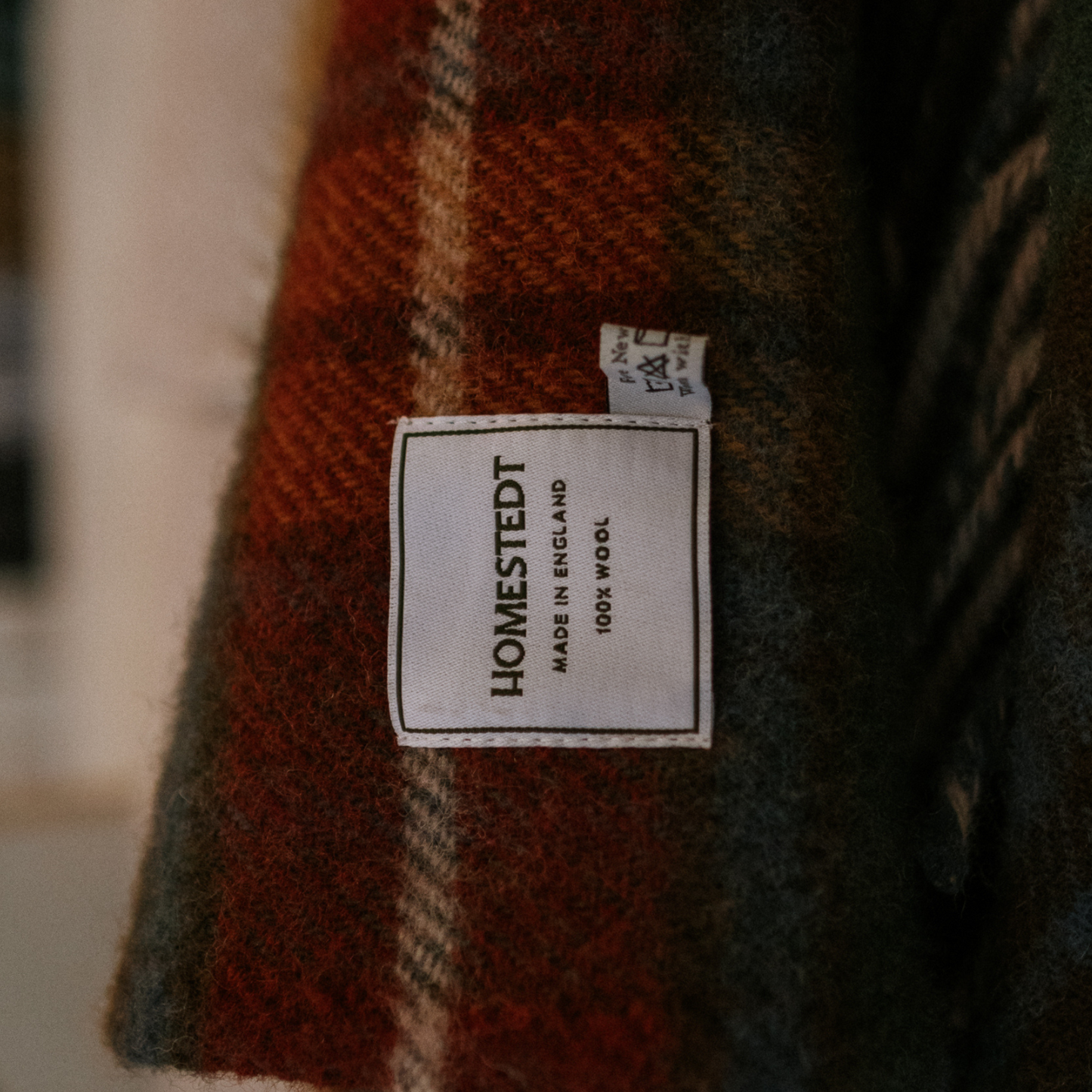 Hazel Fishbone Wool Blanket - Made in the United Kingdom