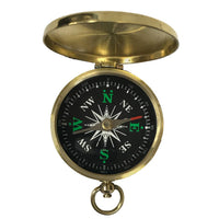 1-3/4" Flip-Top Solid Polished Brass Pocket Compass
