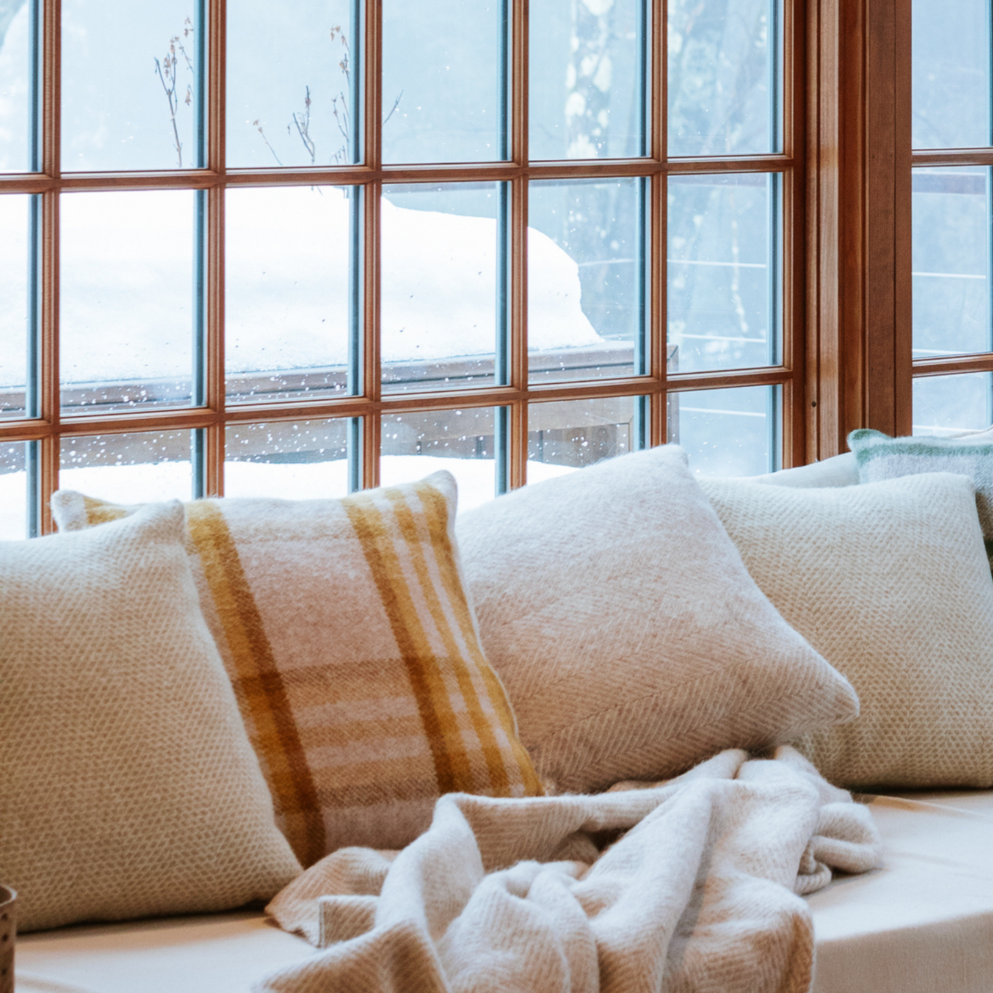 Hazel Fishbone British Wool Cushion