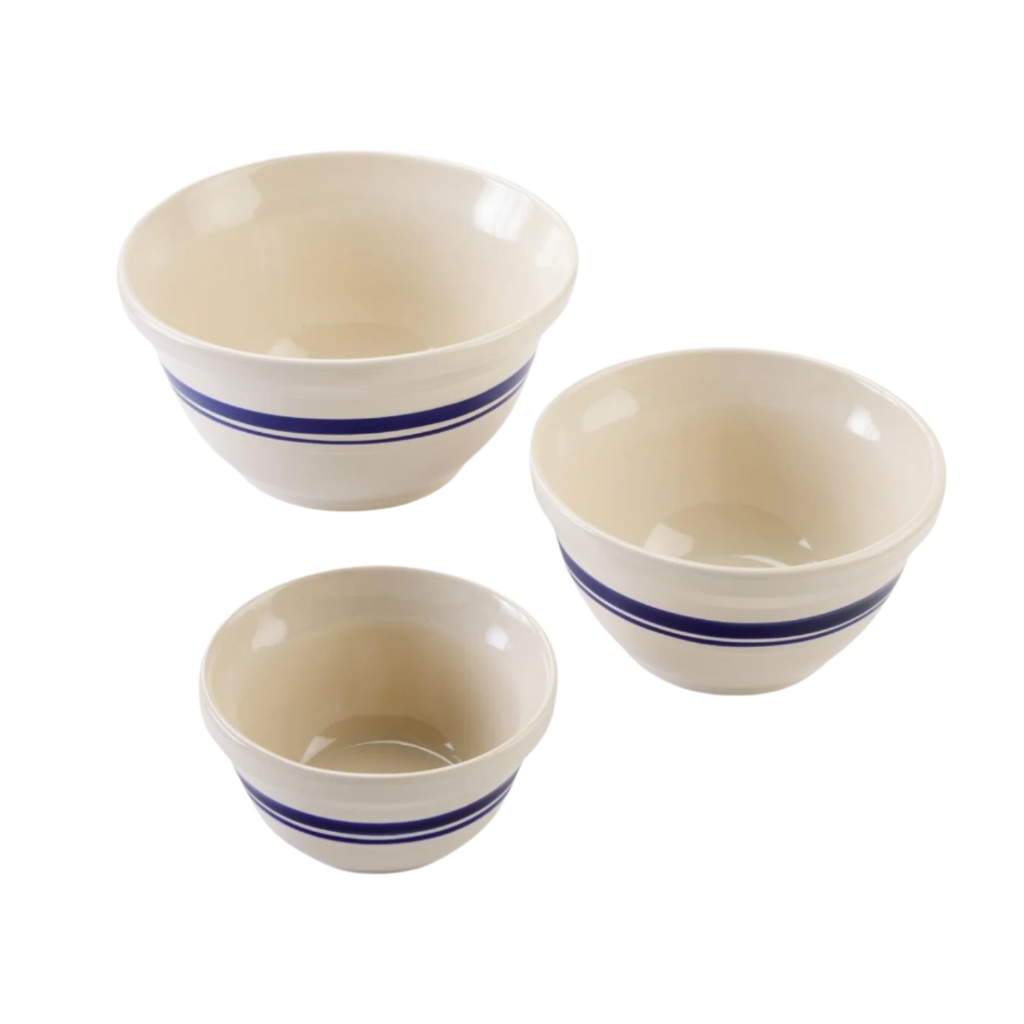 Ohio Stoneware Dominion Blue Stripe Mixing / Serving Bowl