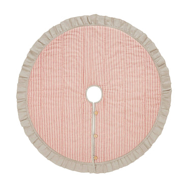 Sawyer Mill Red Ticking Stripe Tree Skirt 48"