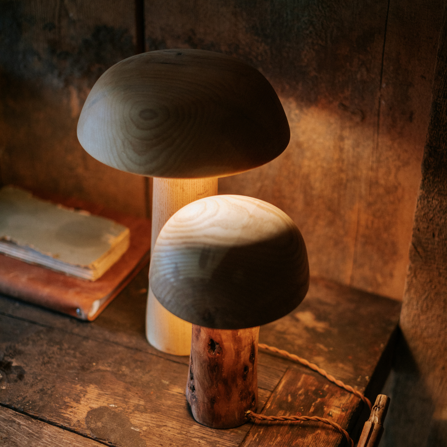 Wooden Mushroom Light