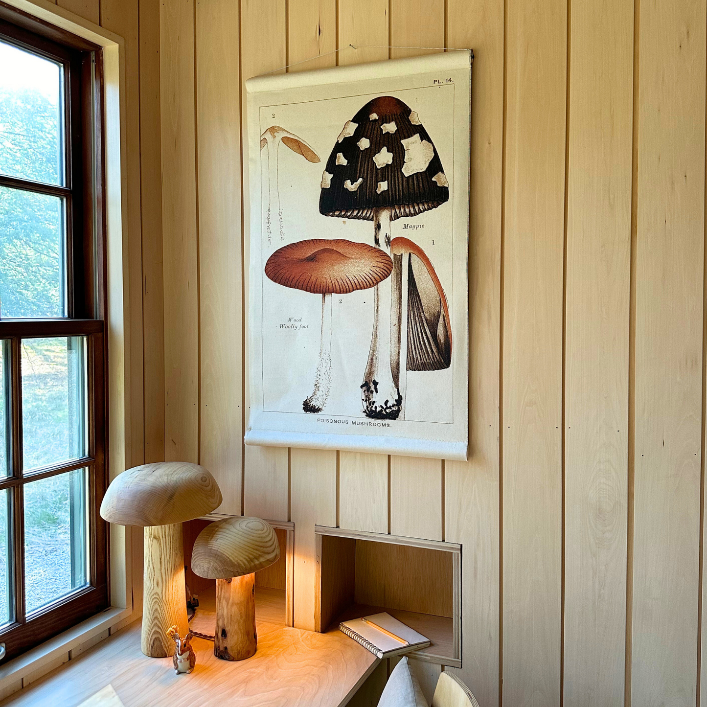 Magpie Mushroom - Canvas Wall Hanging