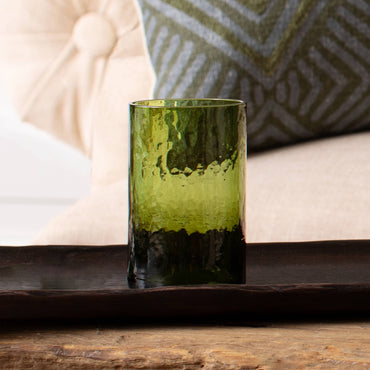 Hammered Glass Tumbler - Green