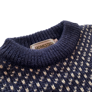 Homestedt British Wool Nordic Sweater - Navy