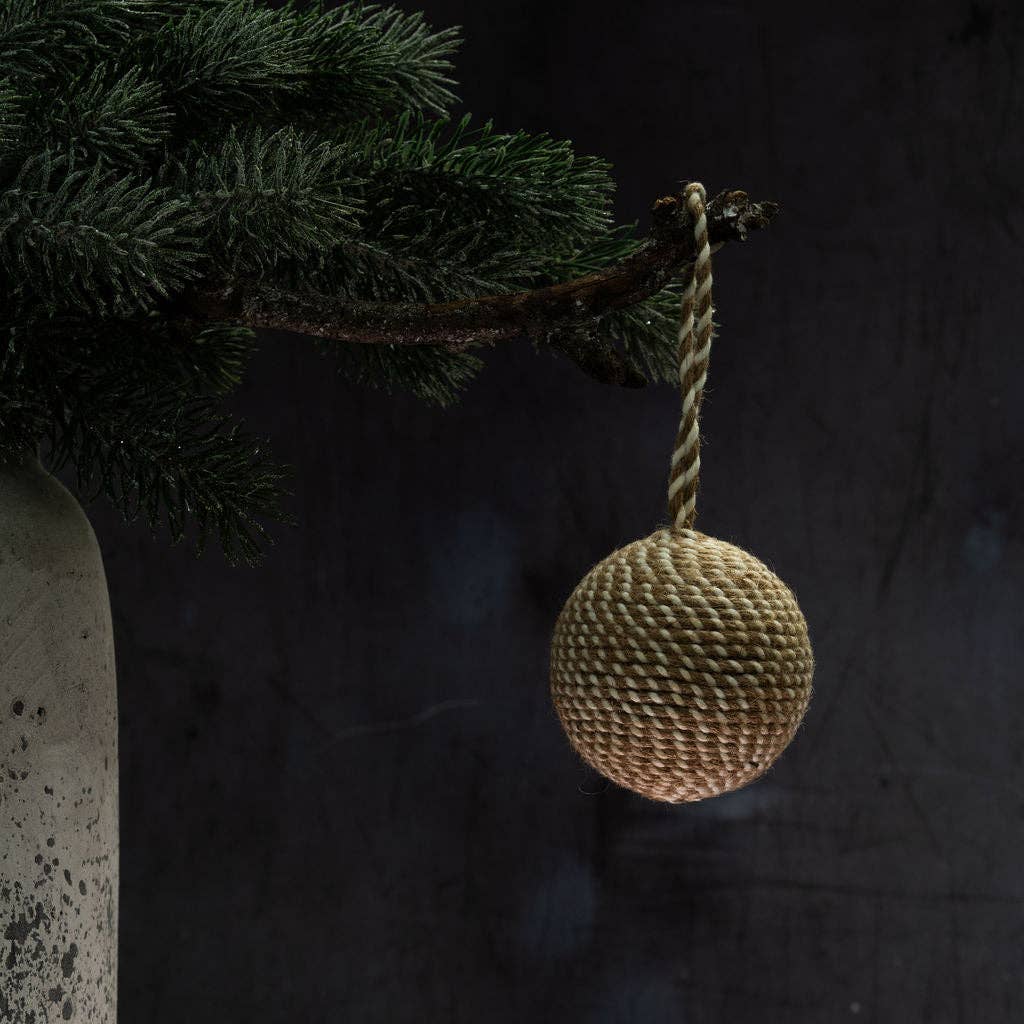 Aarhus Scandi Cotton & Jute Ball Decoration Ornament