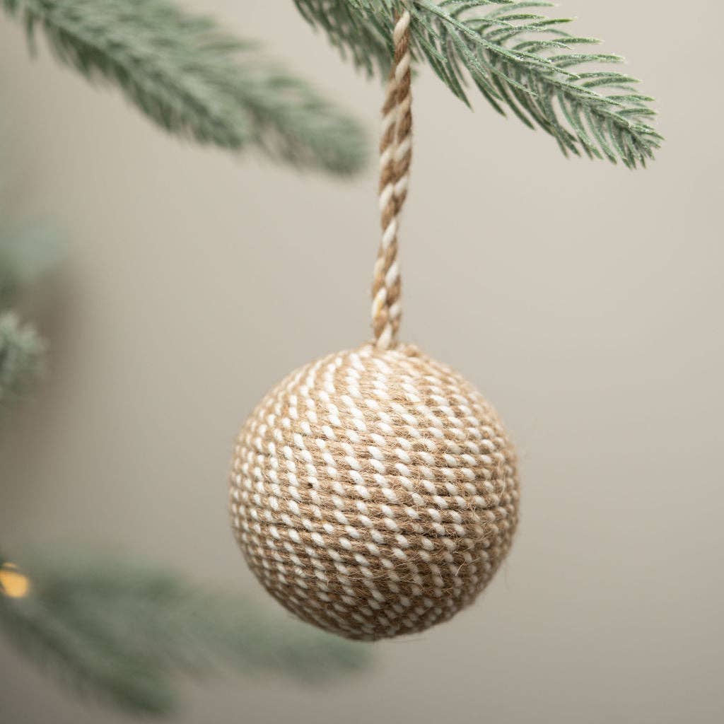 Aarhus Scandi Cotton & Jute Ball Decoration Ornament