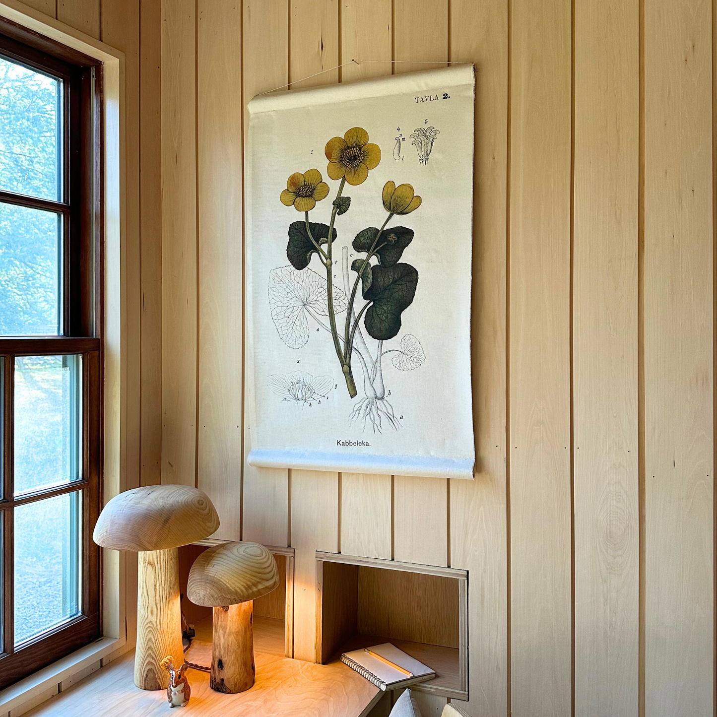 Yellow Marsh Marigold Flower - Canvas Wall Hanging