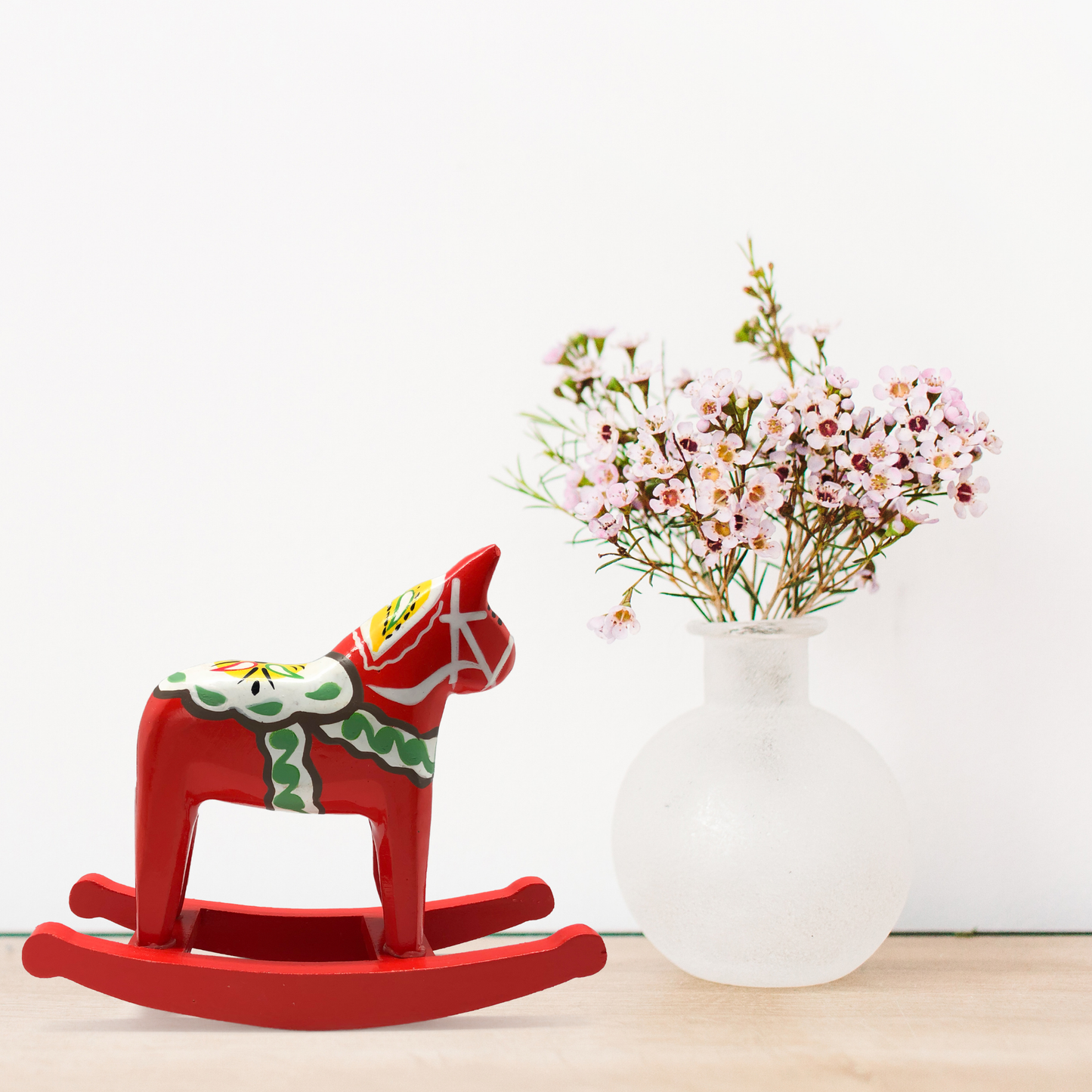 a Swedish Horse Themed Dala Rocking Horse