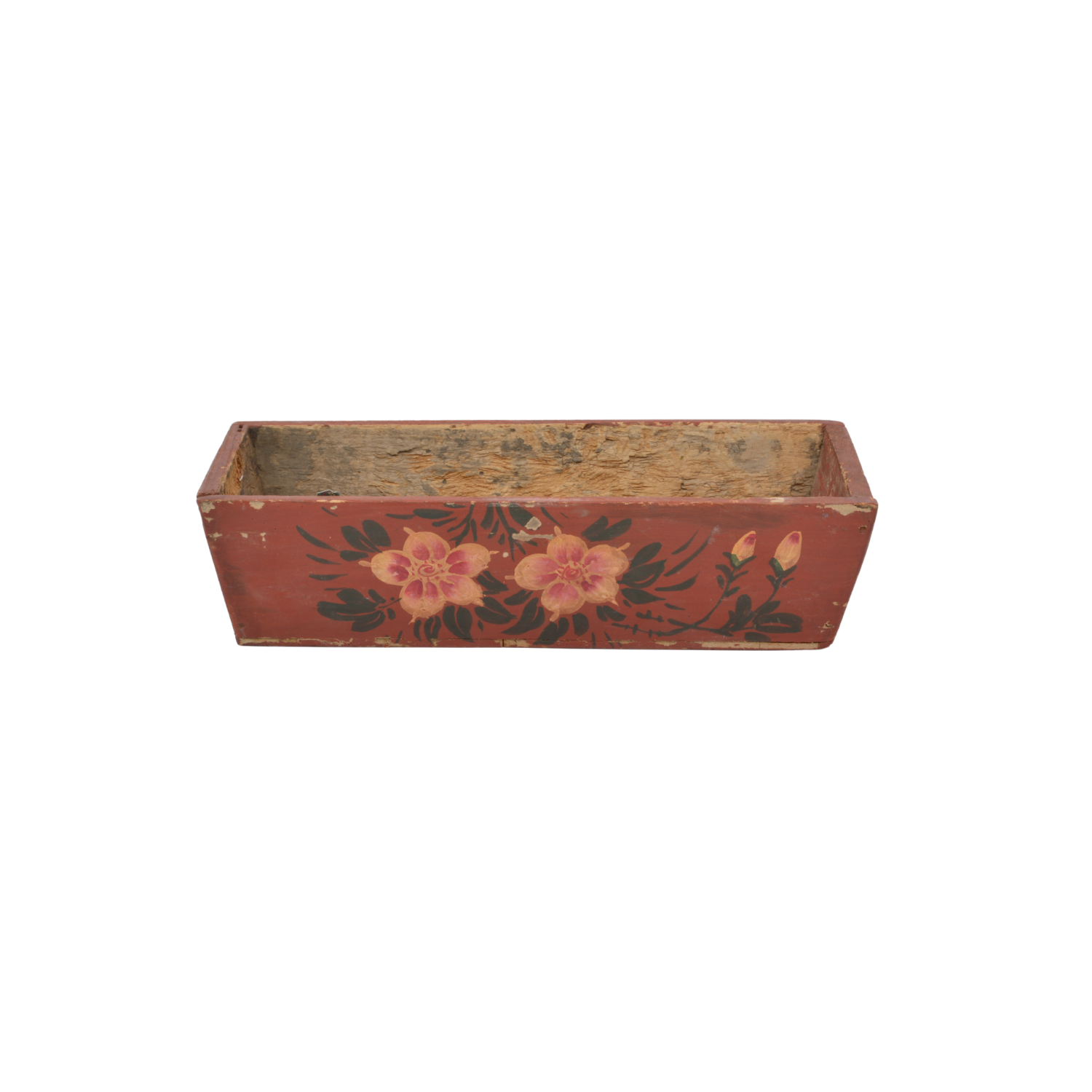 Folk Painted Wooden Box | American Antique