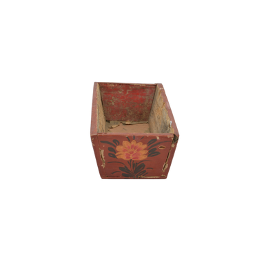 Folk Painted Wooden Box | American Antique