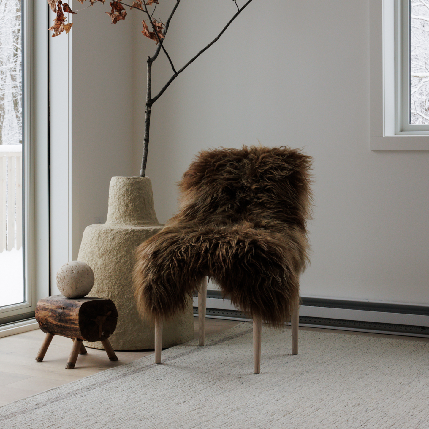 Icelandic Brown Long Hair Sheepskin