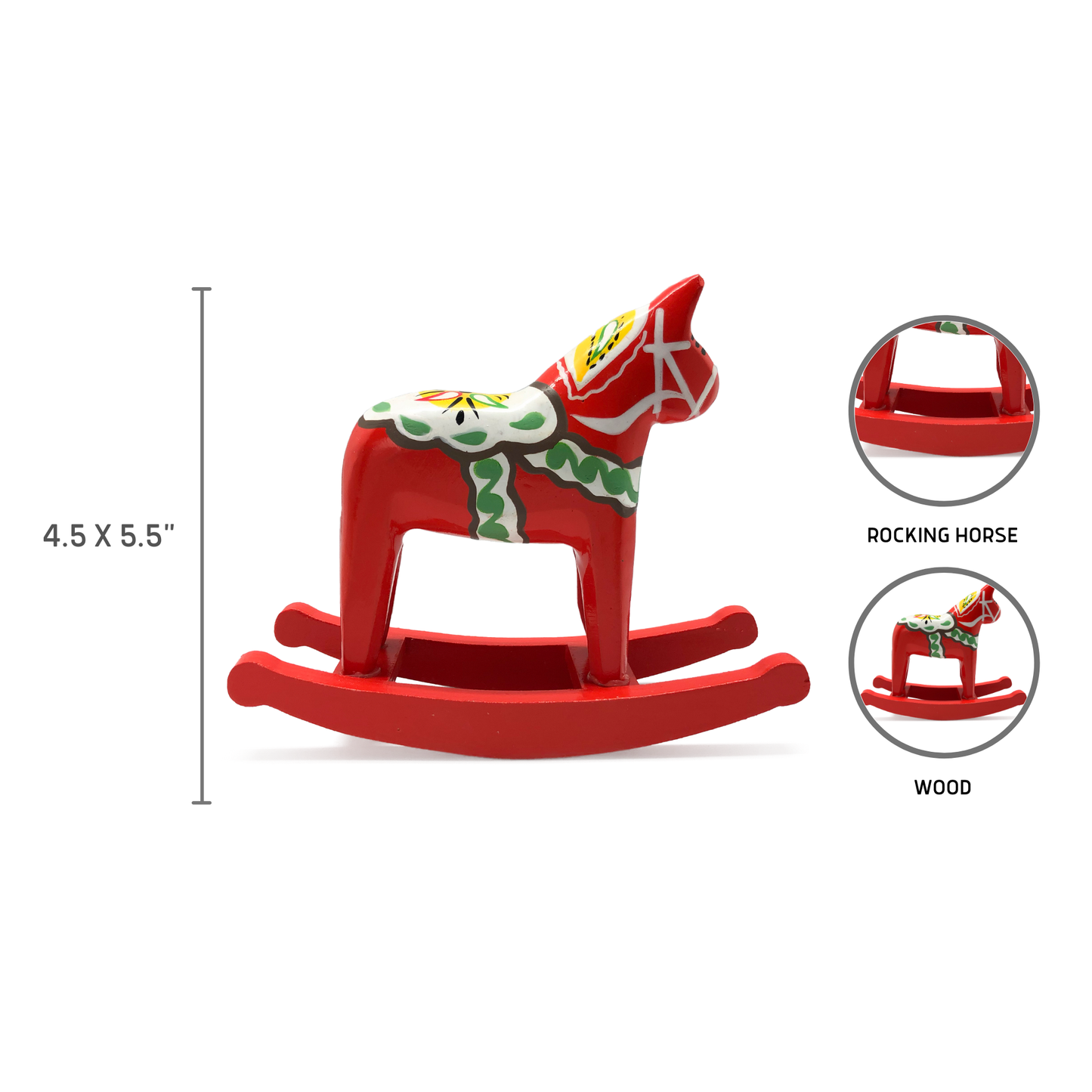 a Swedish Horse Themed Dala Rocking Horse