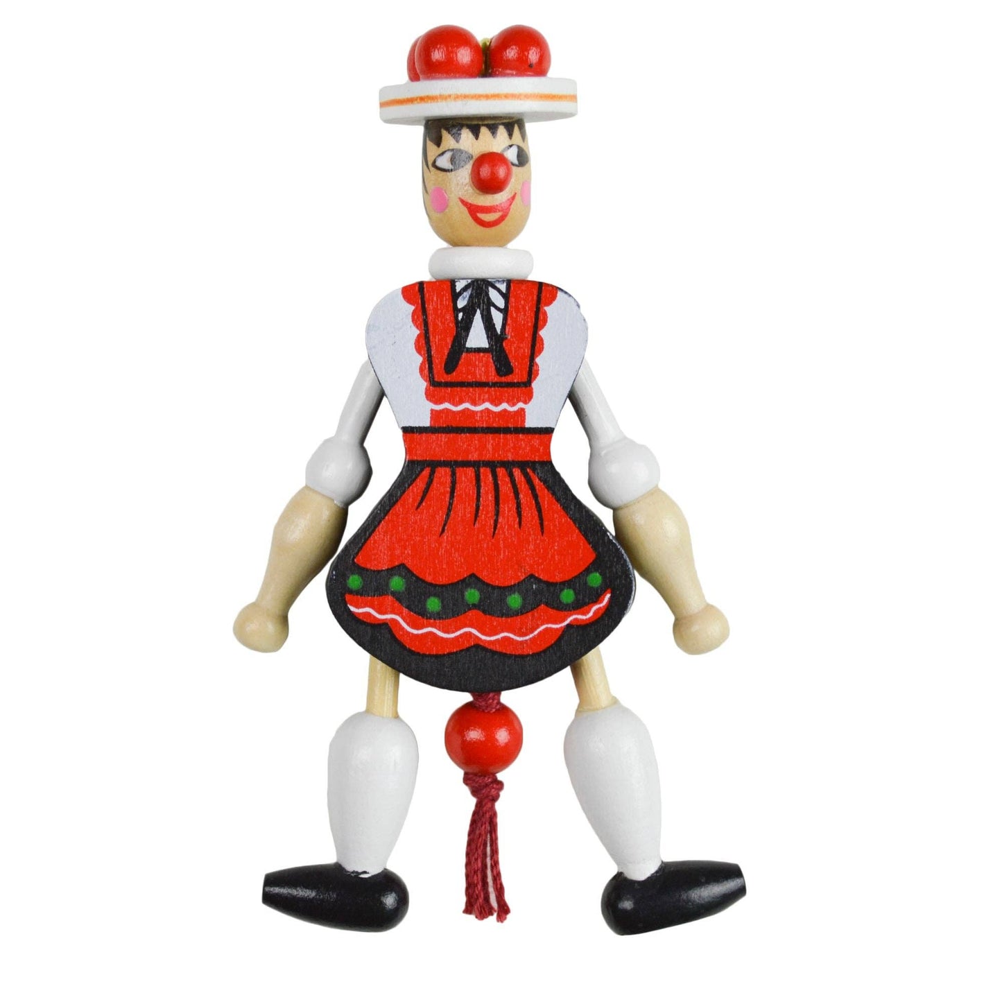 Bavarian Girl Wood Jumping Jack Toy Ornament