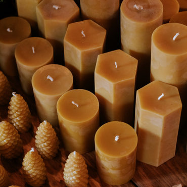 6 inch Beeswax Pillar Candle