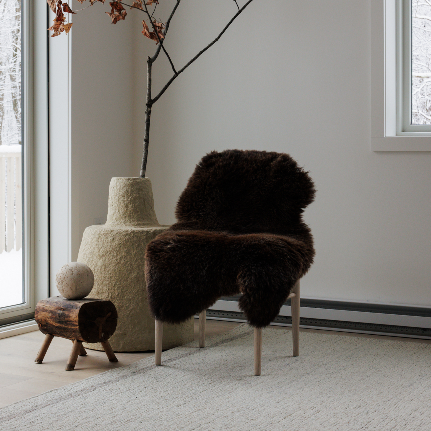 Icelandic Mid Length Brown/Black Sheepskin