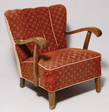 1950s Danish Red Upholstered Armchair