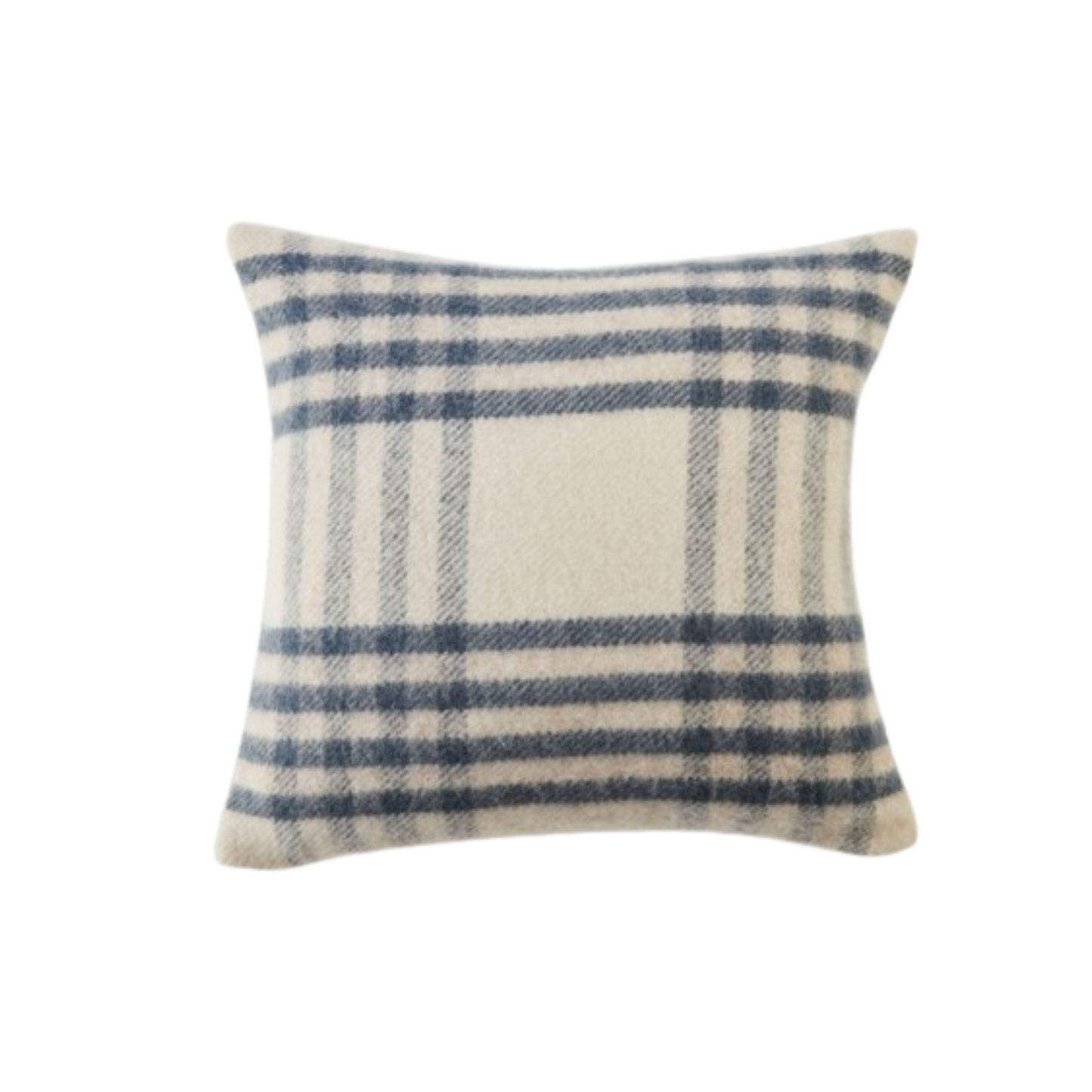 Blue Check British Wool Cushion