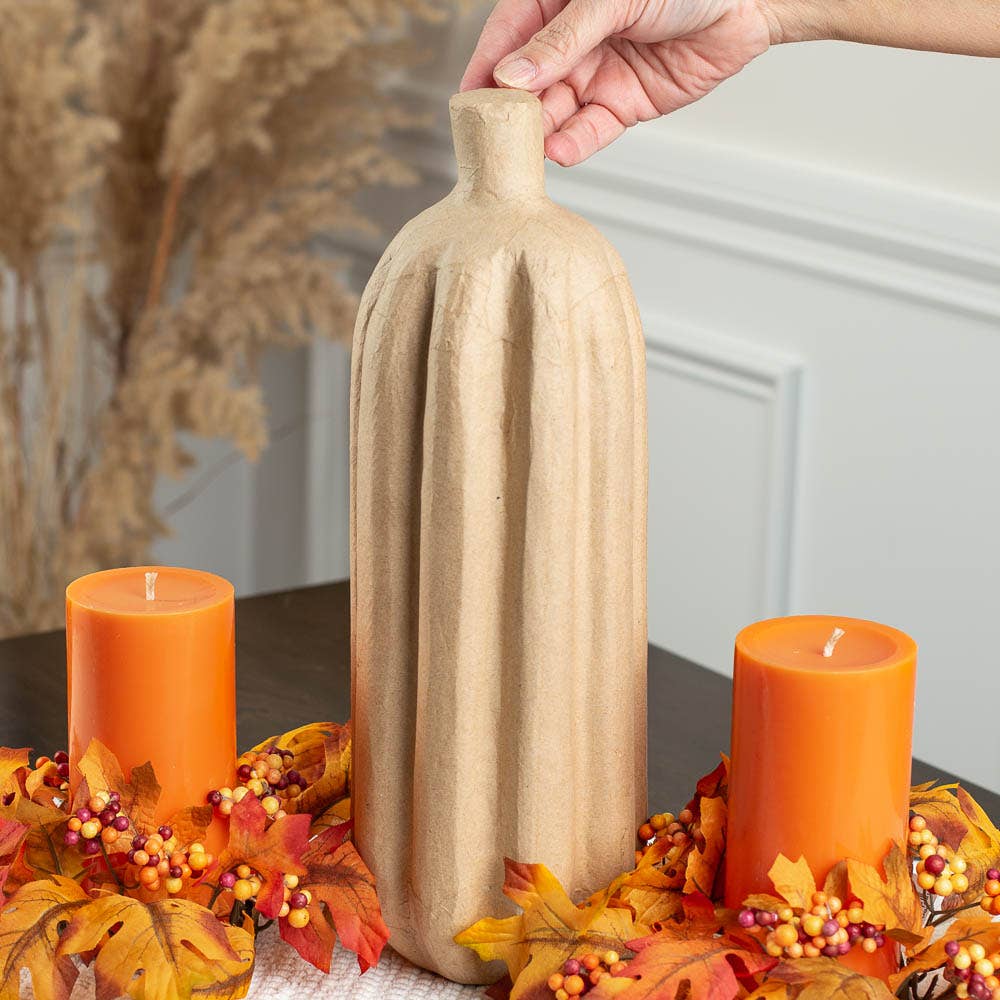 14-1/2" Paper Mache Tall Pumpkin
