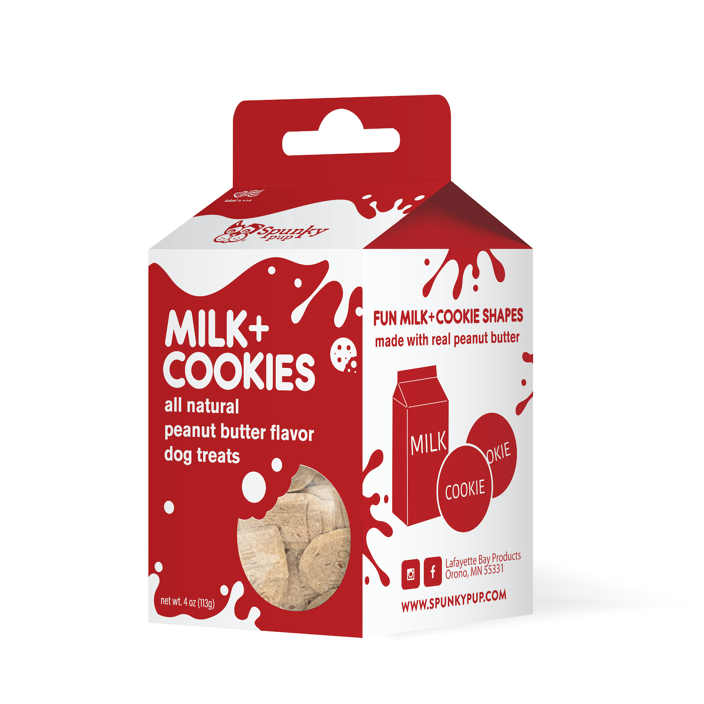Milk & Cookies, Dog Treats, Peanut Butter, 4 oz