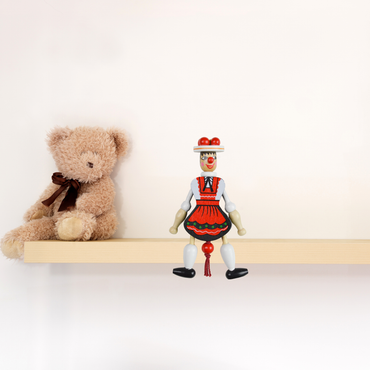 Bavarian Girl Wood Jumping Jack Toy Ornament