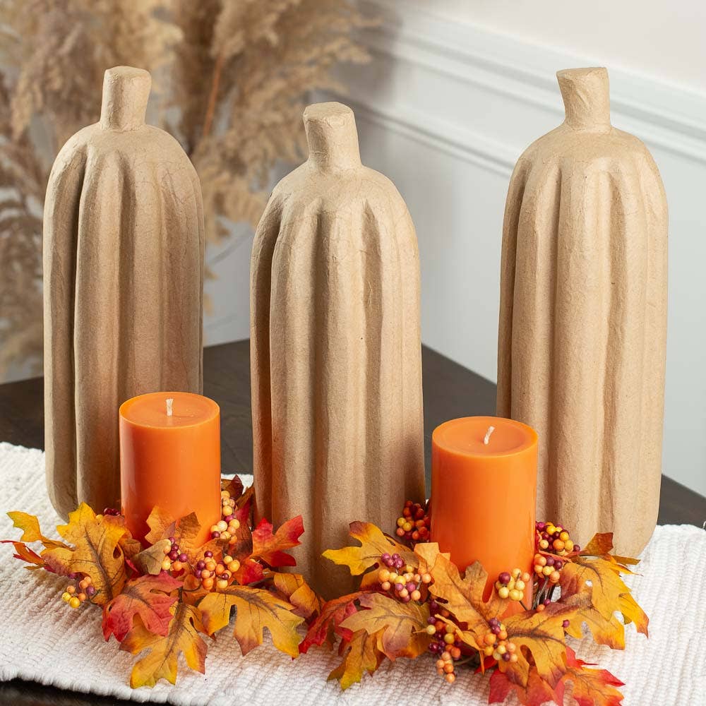 14-1/2" Paper Mache Tall Pumpkin