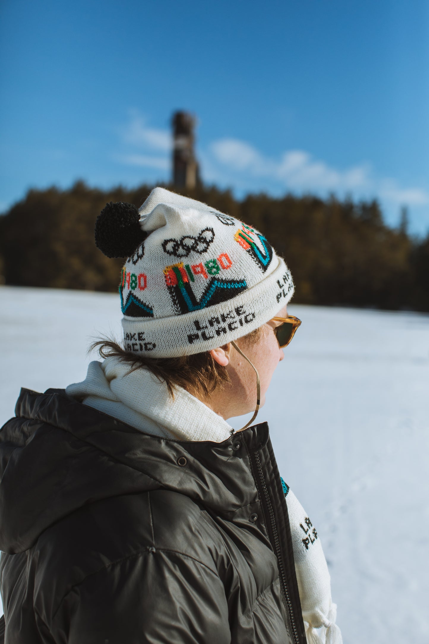 Original 1980 Lake Placid Winter Games Beanie & Scarf Set