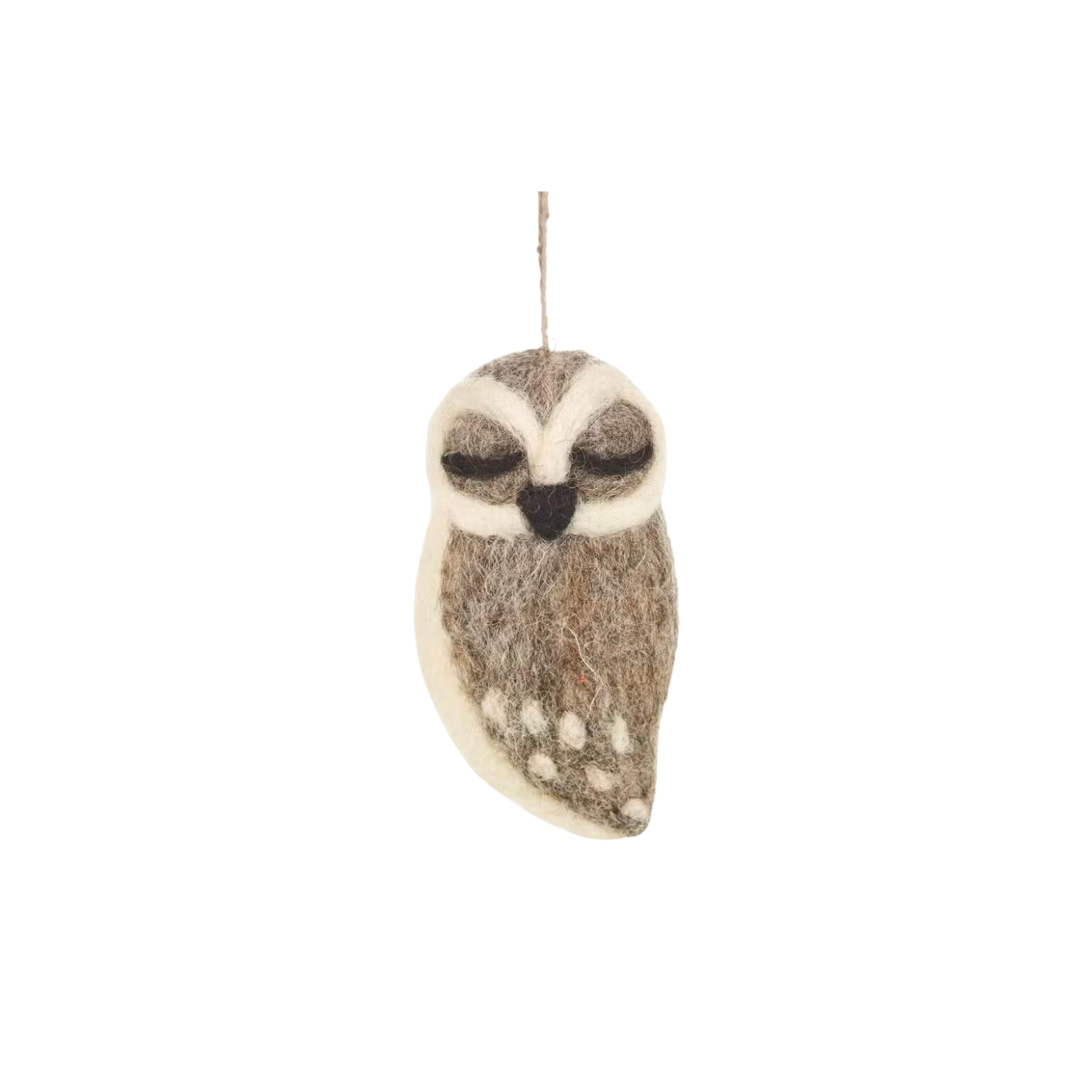 Farmhouse Pottery Felted Woodland Animal Ornament - Oliver Owl