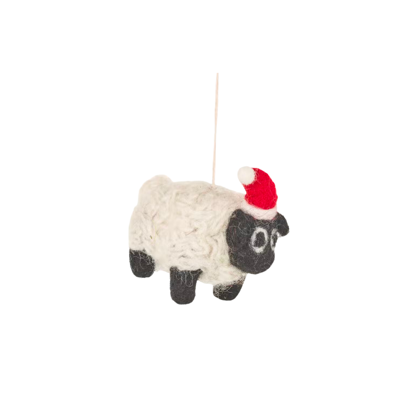 Felt Tree Decoration - Sheep in Santa Hat