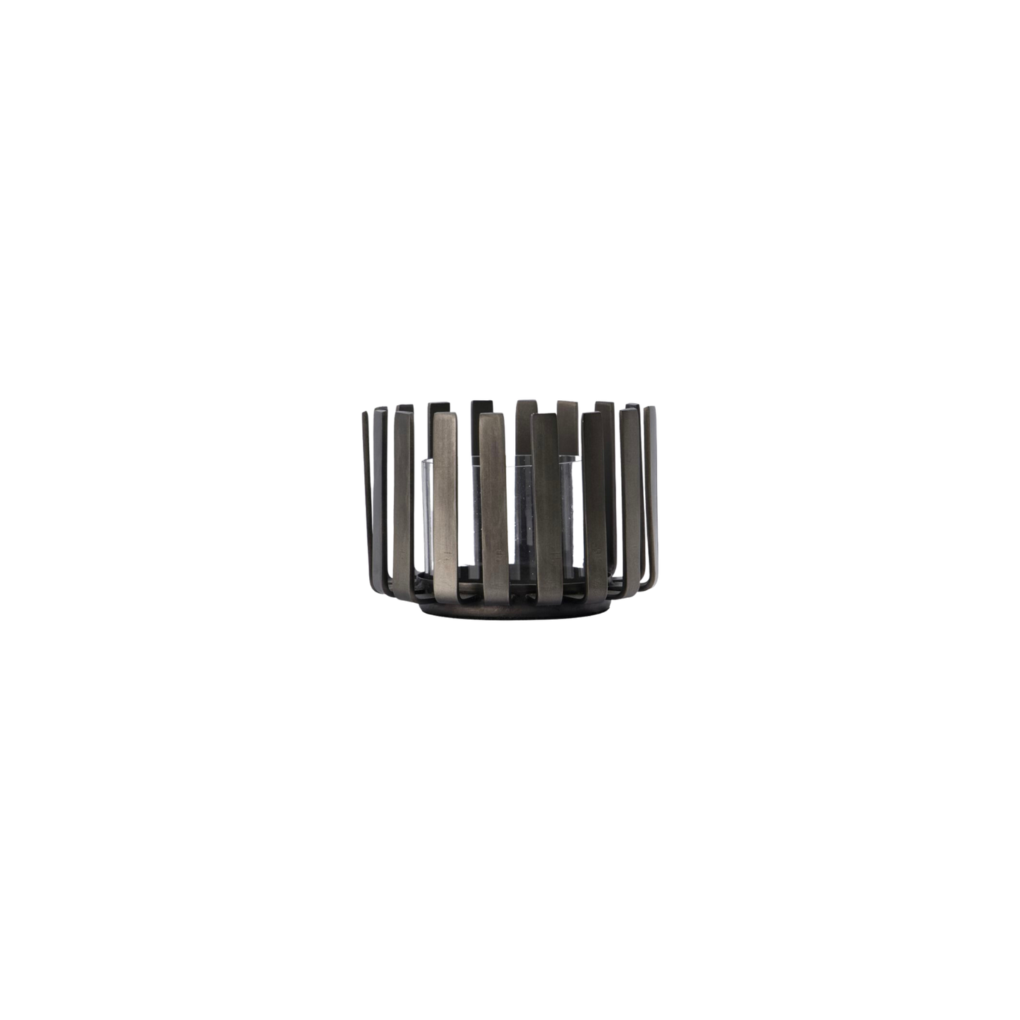 Tealight holder, metal and glass