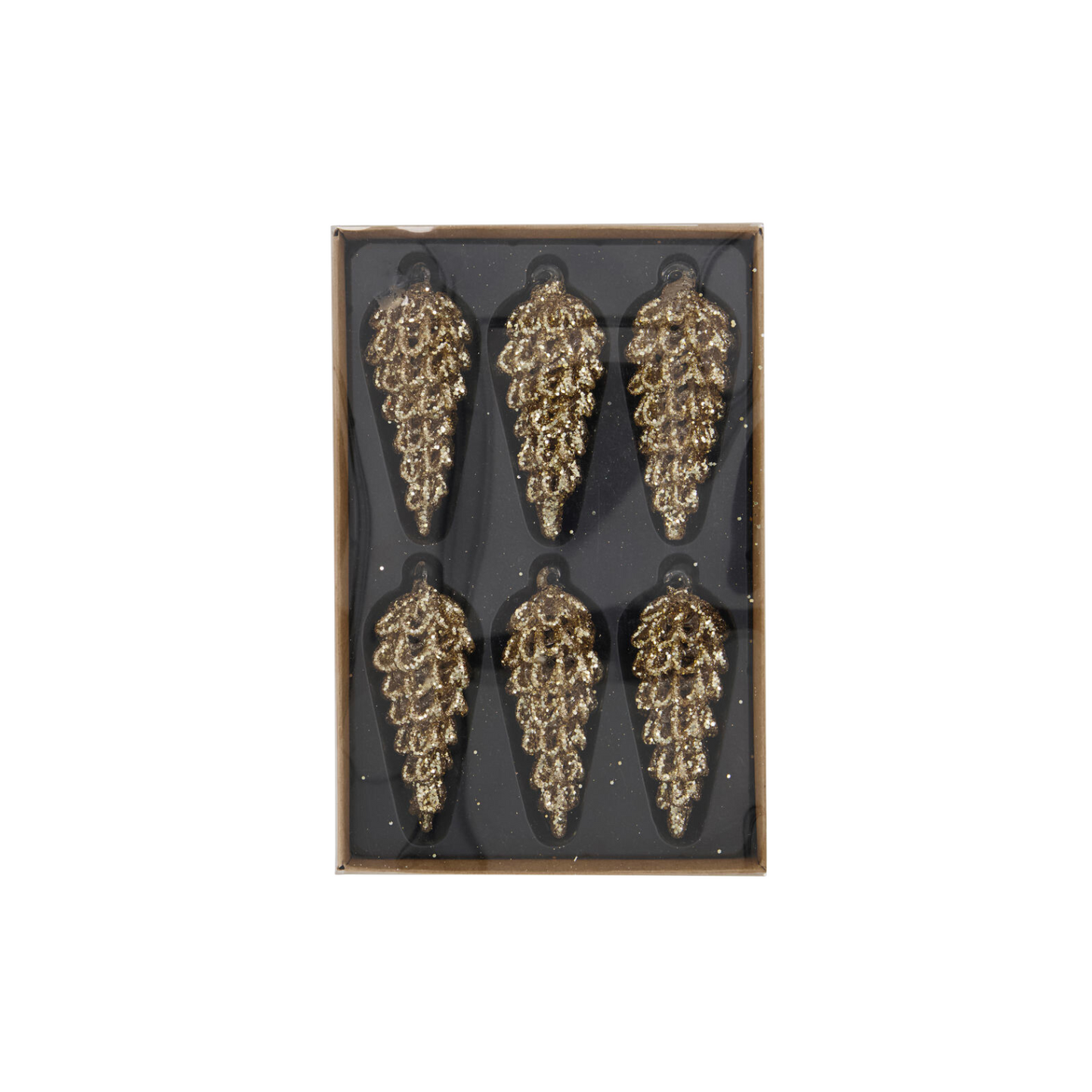 Golden Glass Pinecones Set - Large
