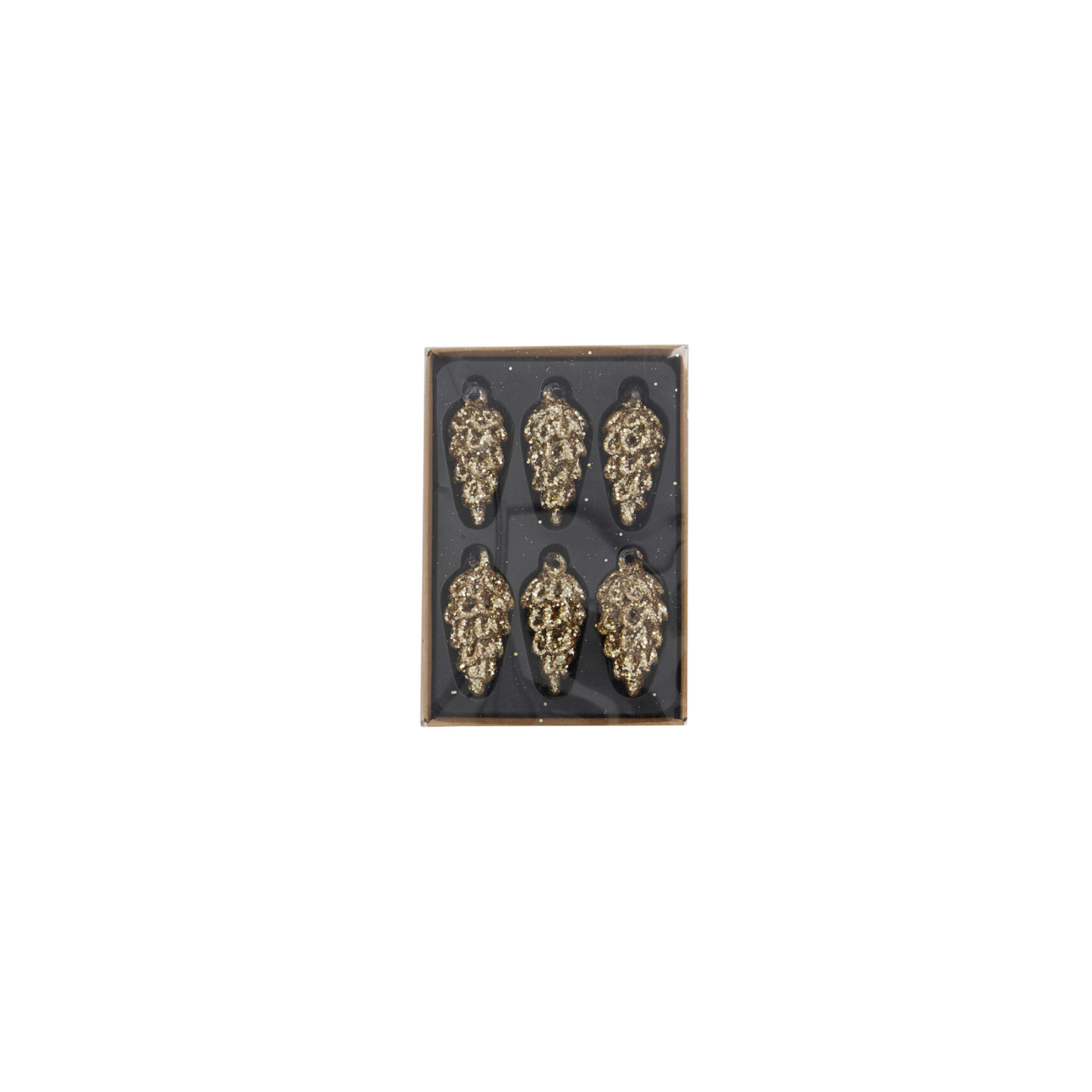 Golden Glass Pinecones Set - Small