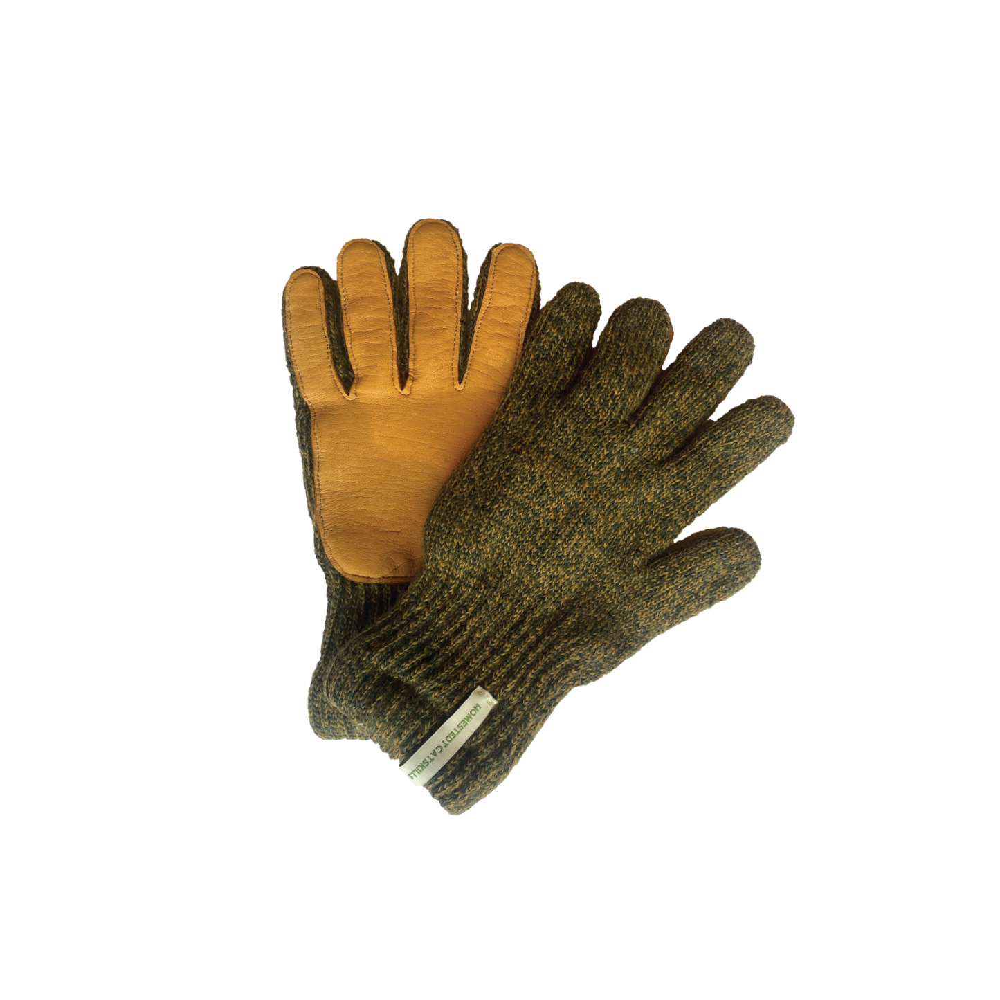 Homestedt Green Melange Wool Gloves - Womens