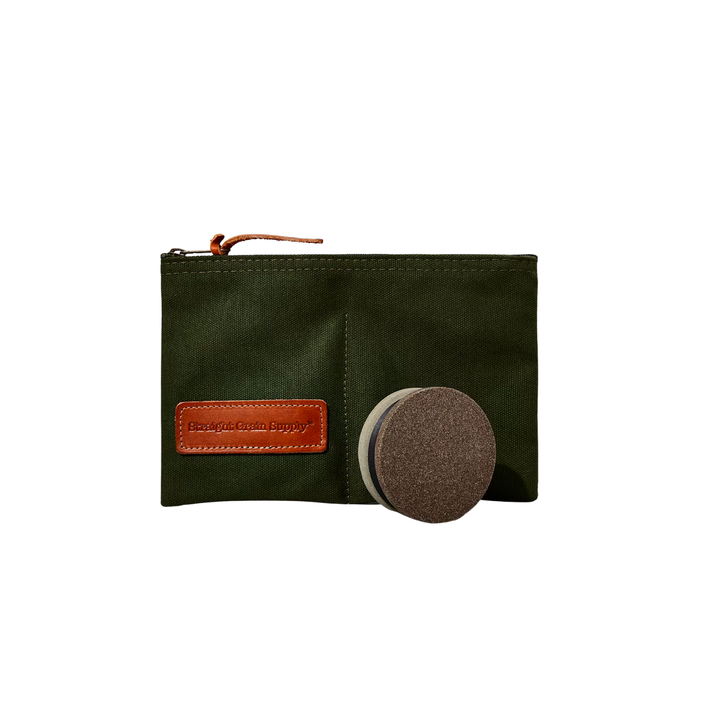 Straight Grain Sharpening Puck and Pouch