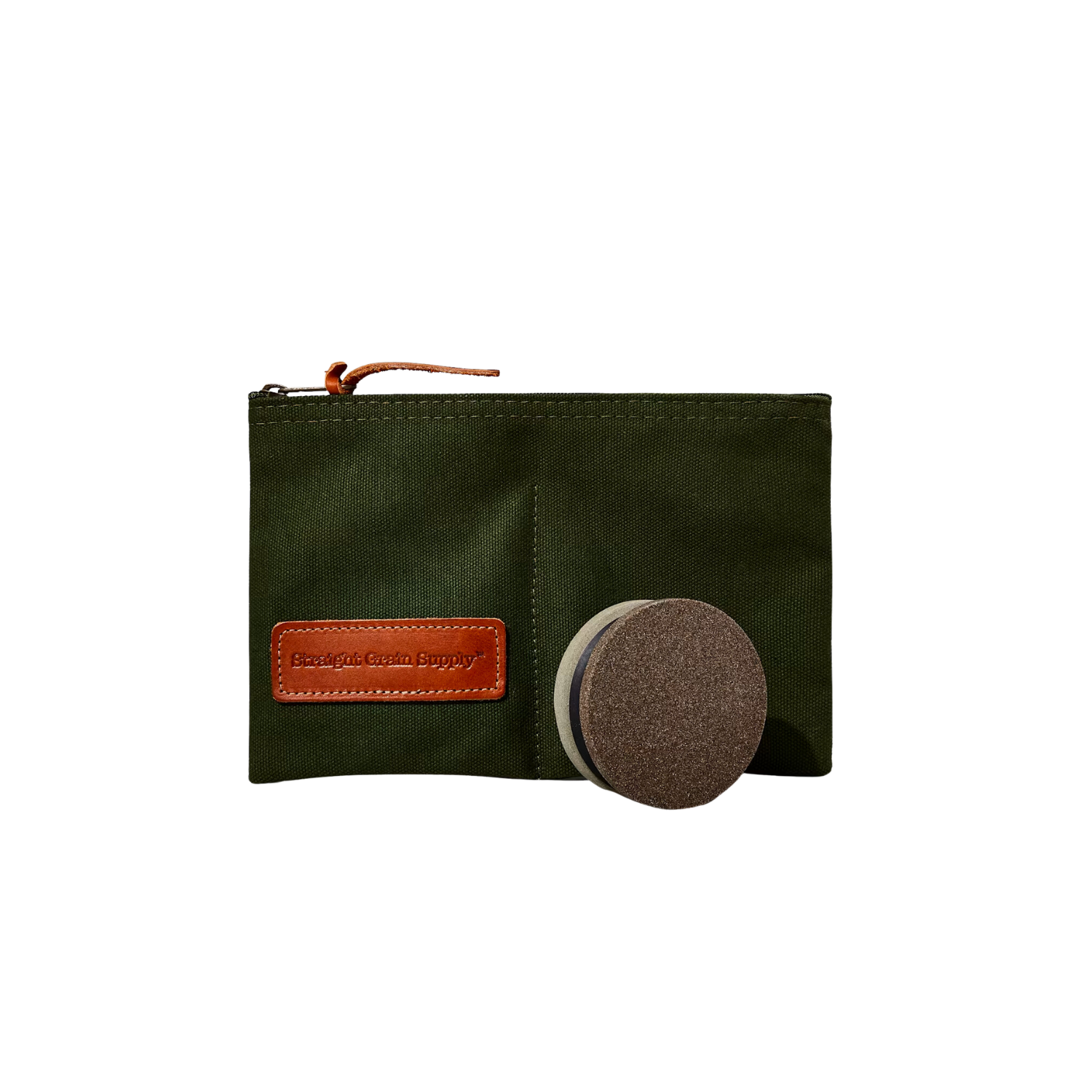 Straight Grain Sharpening Puck and Pouch