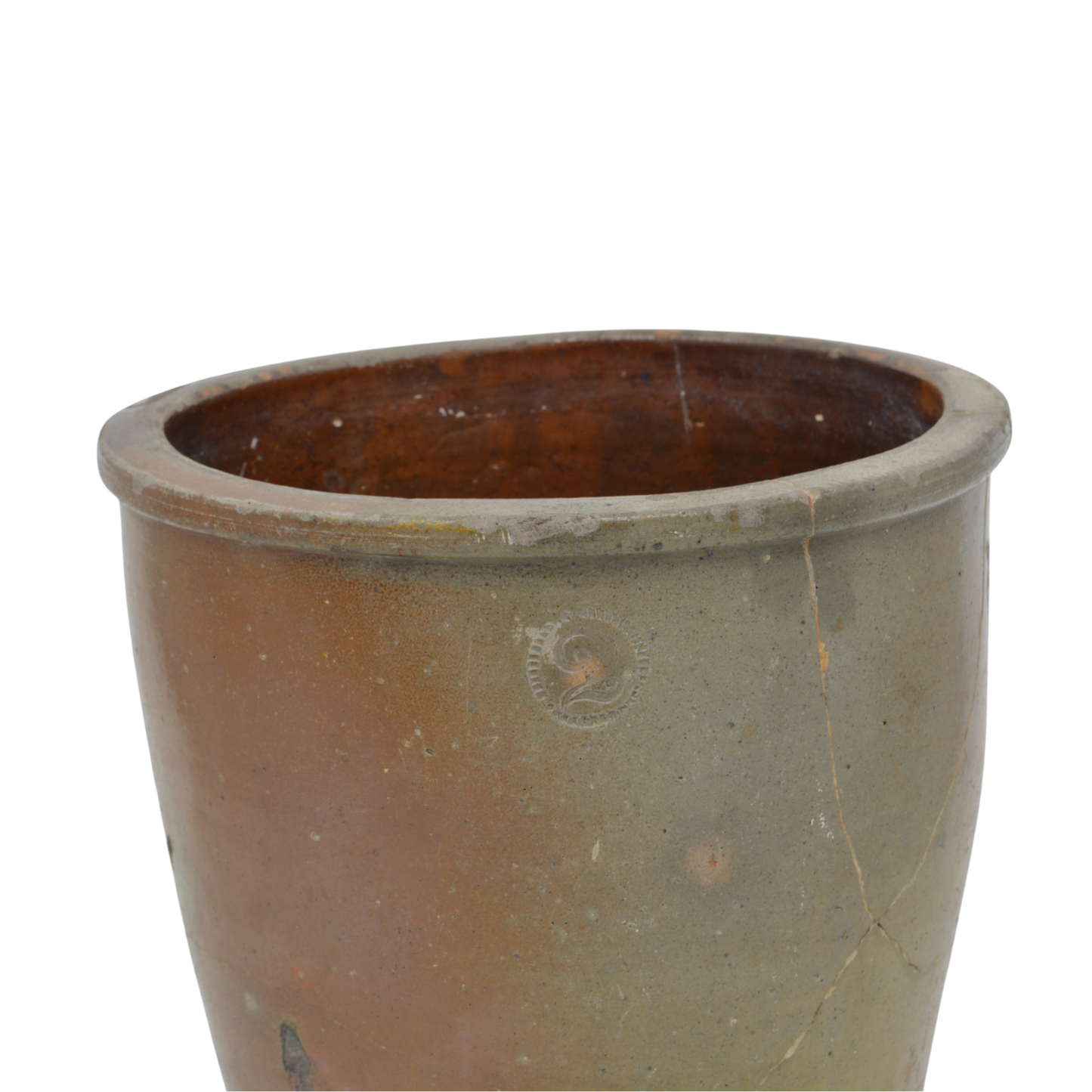 Brown Salt Glaze Stoneware Crock | American Antique