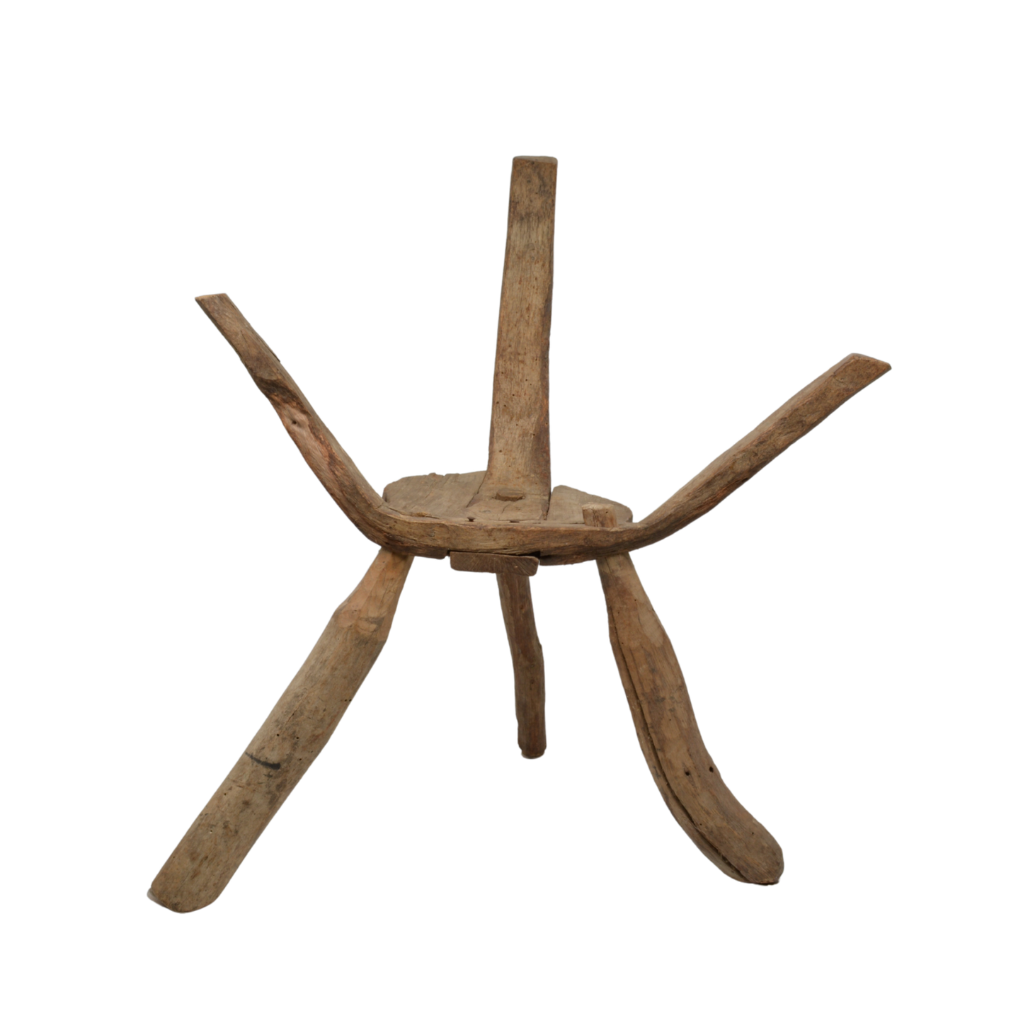 Primitive Wooden Armchair Stool | Antique