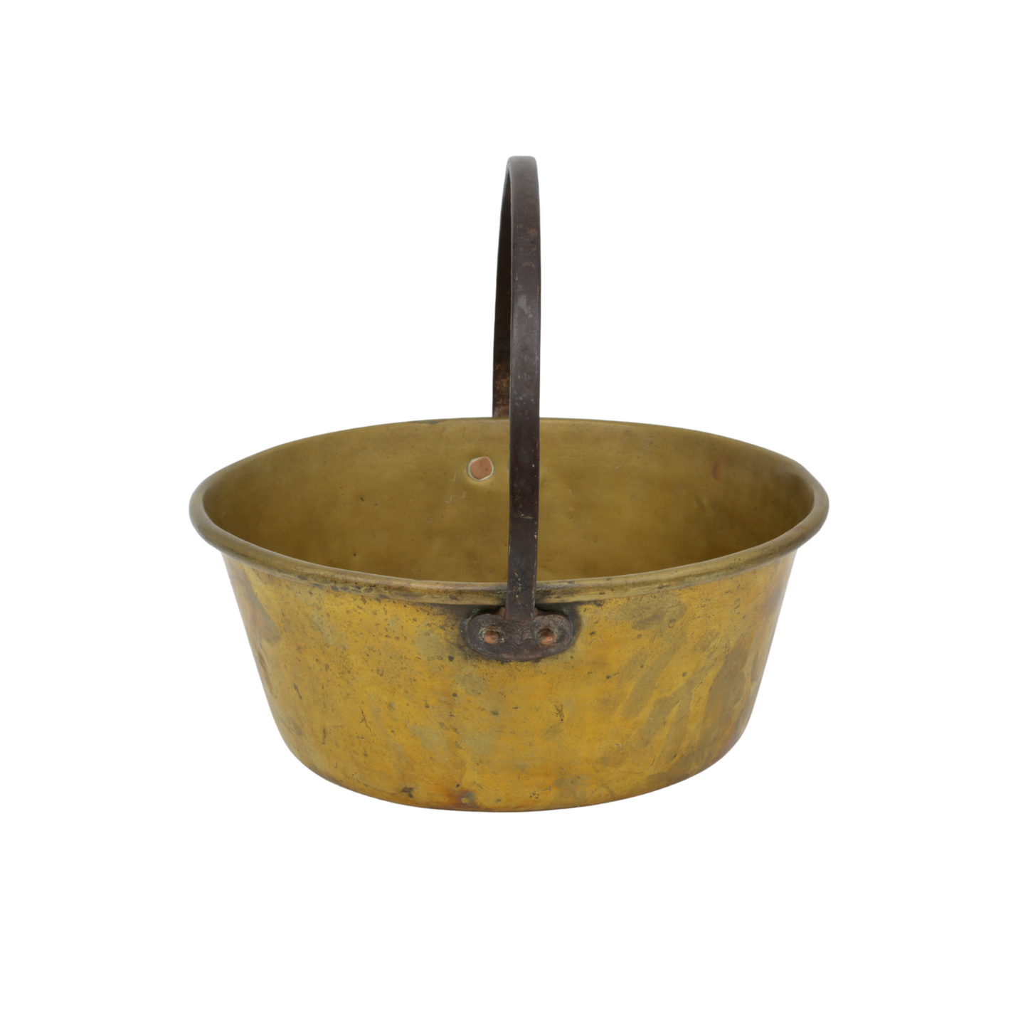 Brass Pot with Fixed Handle | Antique