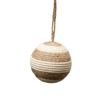 Malmo Scandi Jute & Cotton Bauble Ball Decoration