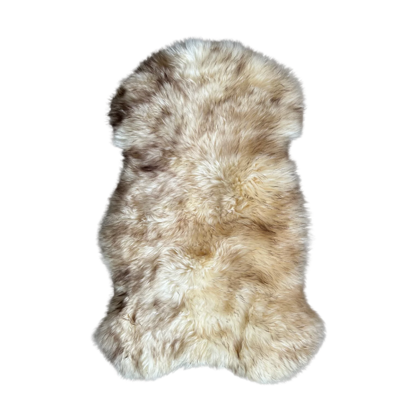 British Sheepskin Rug mottled brown & cream