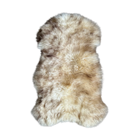 British Sheepskin Rug mottled brown & cream