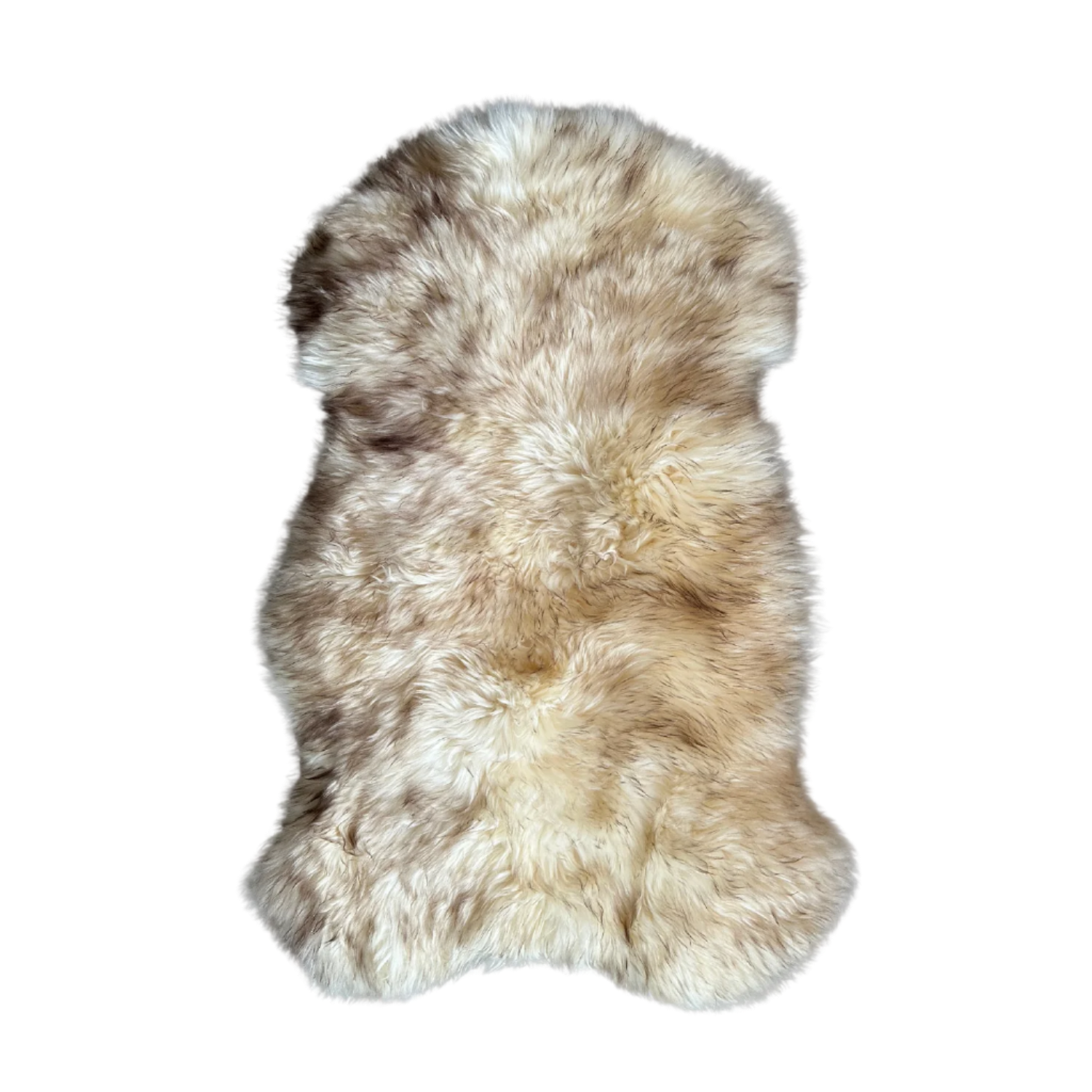 British Sheepskin Rug mottled brown & cream