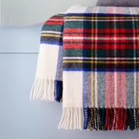 Tartan Dress Stewart British Wool Throw / Blanket