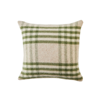 Olive Check British Wool Cushion