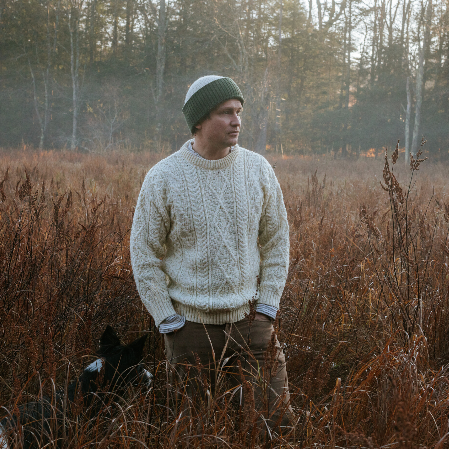 Homestedt British Wool Cable Knit Sweater - Natural White