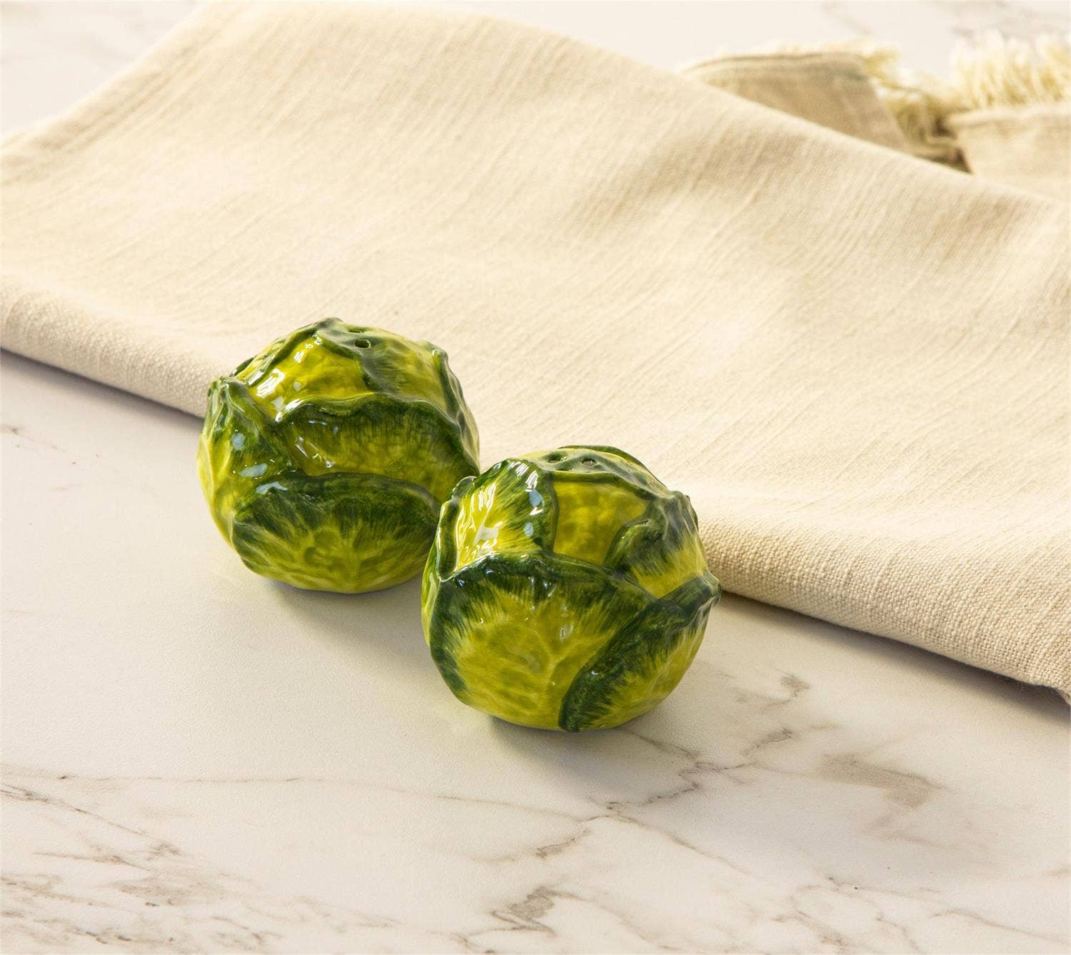Ceramic Cabbage Salt &amp; Pepper Shakers